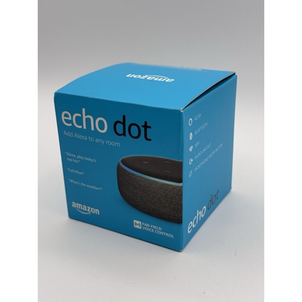 Amazon Echo Dot 3rd Gen Charcoal Smart Speaker Alexa New Sealed